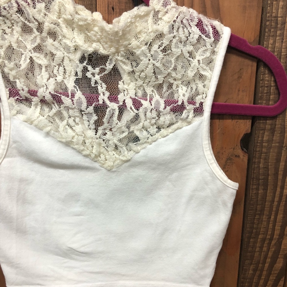 Charlotte Russe size small white lace crop top - Picture 5 of 7